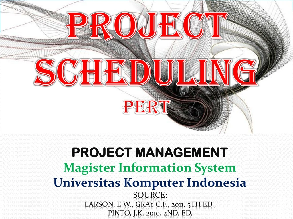 project scheduling pert