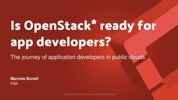 Is OpenStack* ready for app developers?