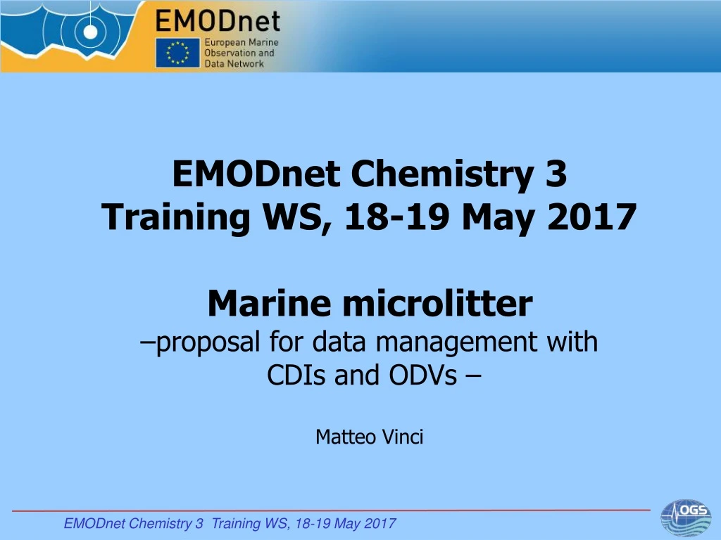 emodnet chemistry 3 training ws 18 19 may 2017