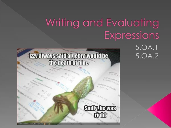 Writing and Evaluating Expressions