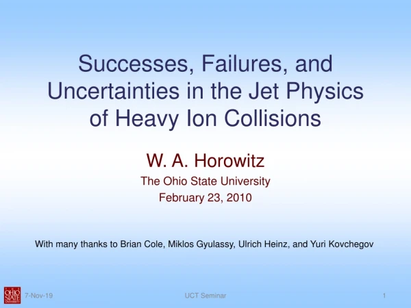 Successes, Failures, and Uncertainties in the Jet Physics of Heavy Ion Collisions