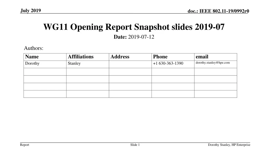 wg11 opening report snapshot slides 2019 07