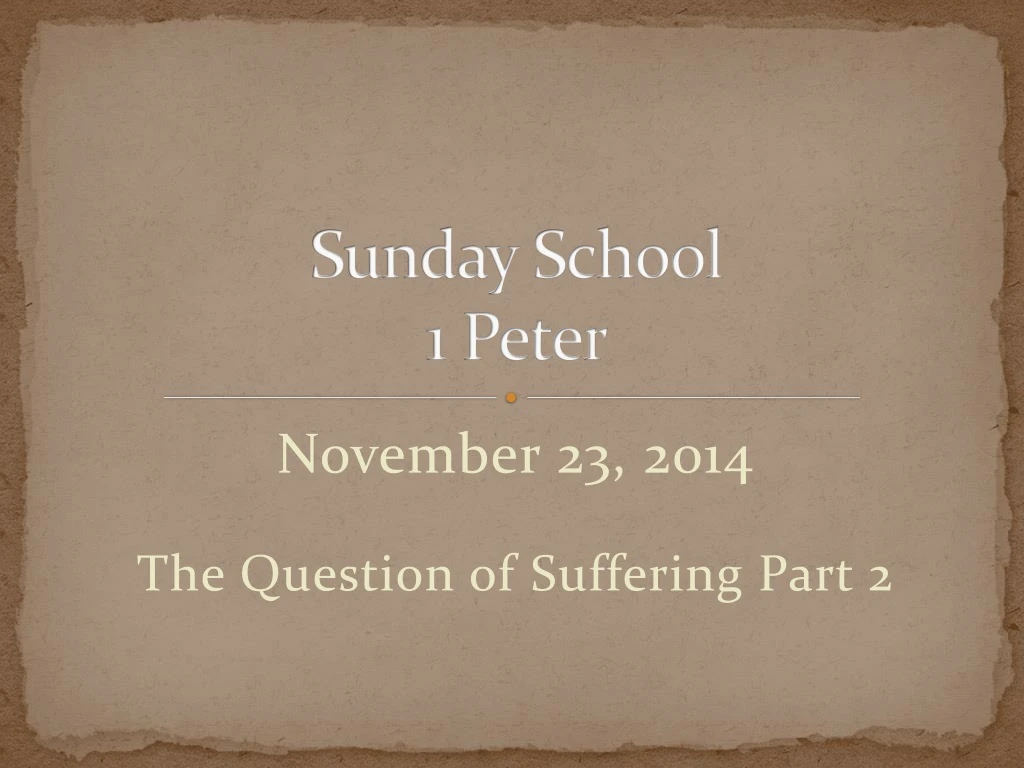 sunday school 1 peter