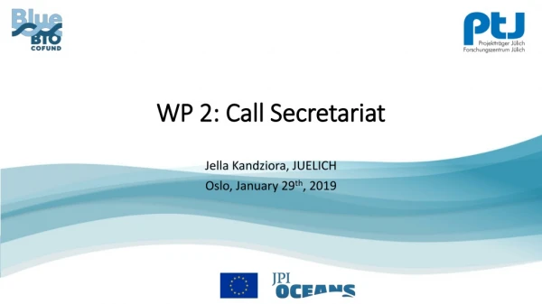 WP 2: Call S ecretariat
