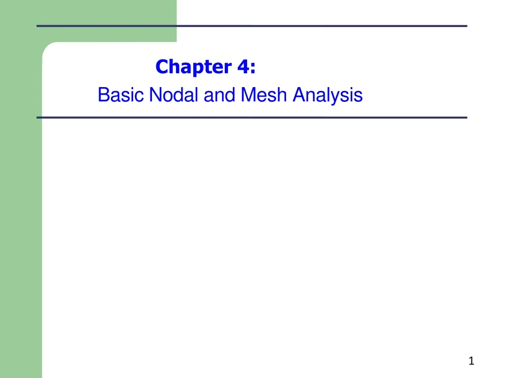chapter 4 basic nodal and mesh analysis