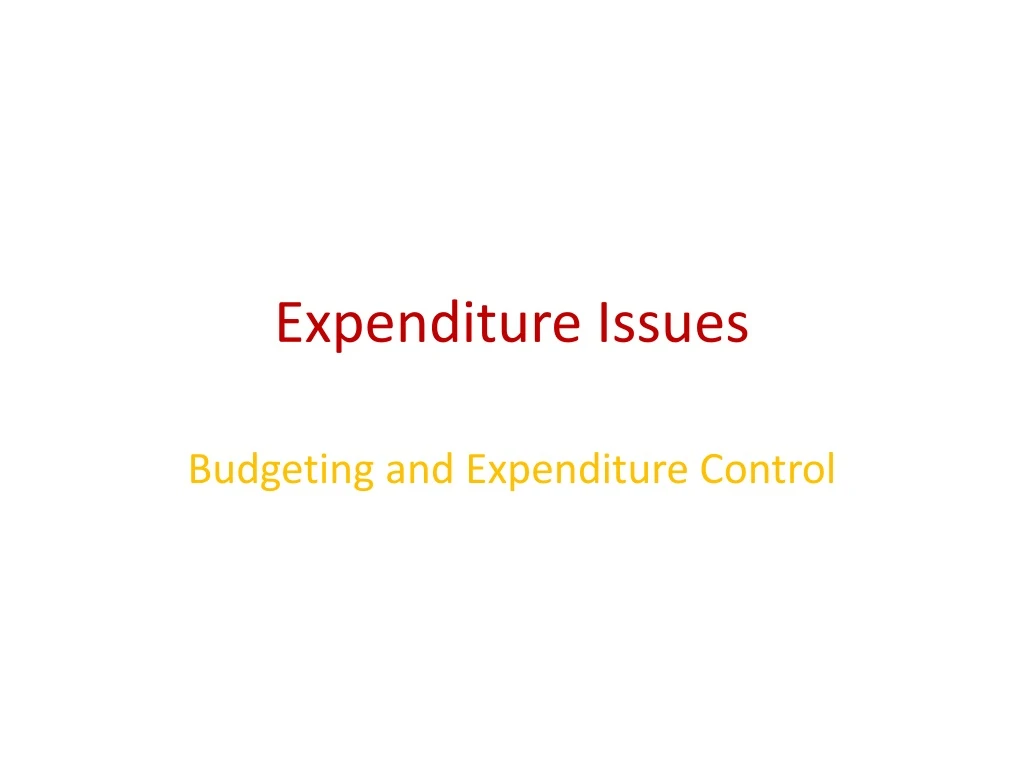 expenditure issues