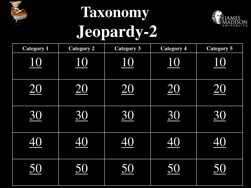 taxonomy jeopardy 2