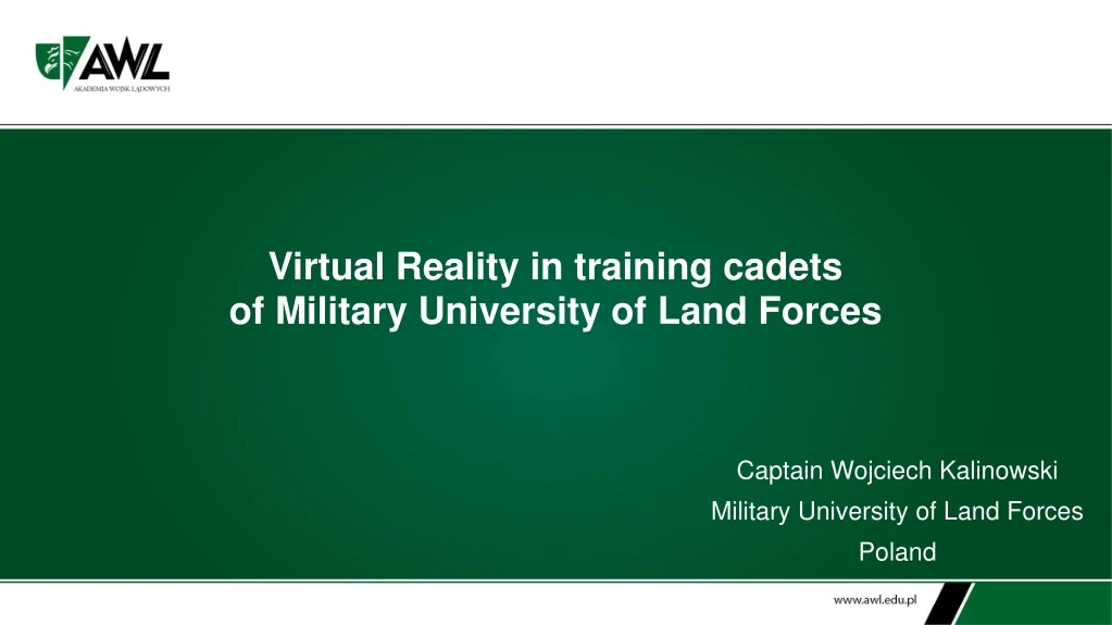 virtual reality in training cadets of military