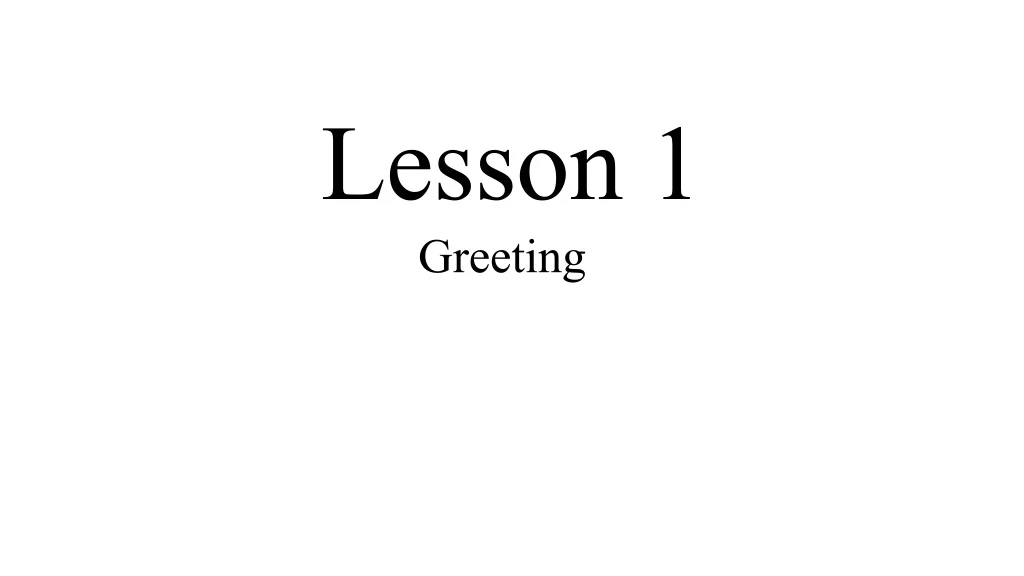 lesson 1