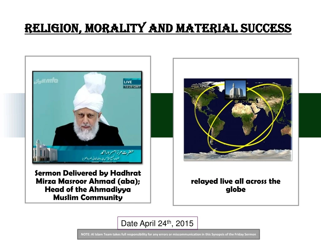 religion morality and material success