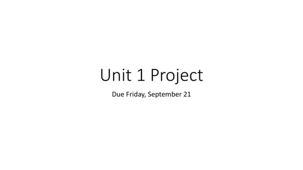 Unit 1 Project