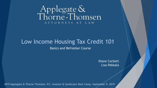 Low Income Housing Tax Credit 101