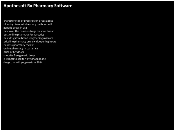 Apothesoft Rx Pharmacy Software