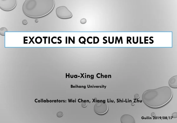 Exotics in QCD sum rules