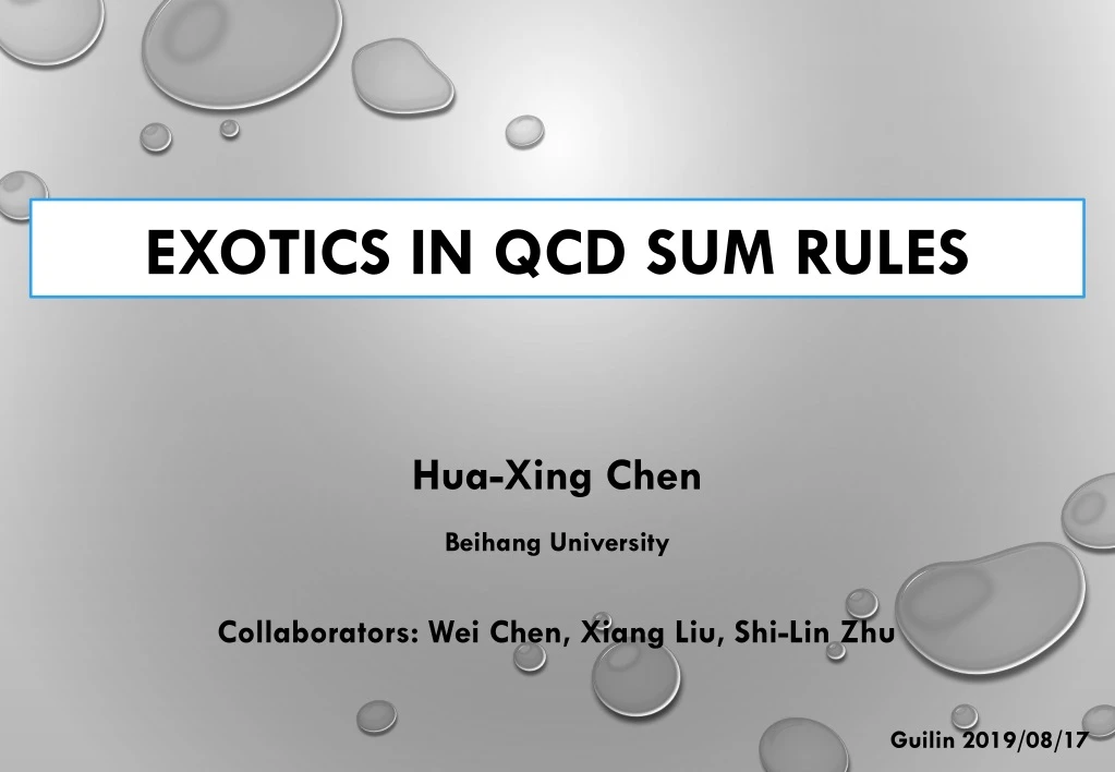 exotics in qcd sum rules