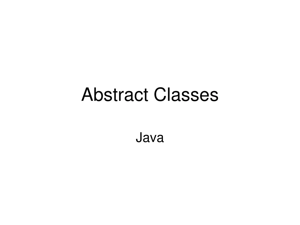 abstract classes