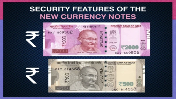 Security Features on ₹ 500 &amp; ₹ 2,000  Notes