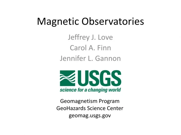 Magnetic Observatories