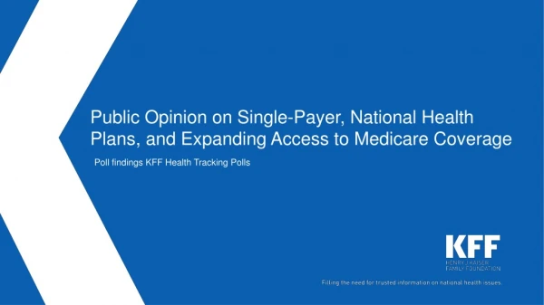 Public Opinion on Single-Payer, National Health Plans, and Expanding Access to Medicare Coverage