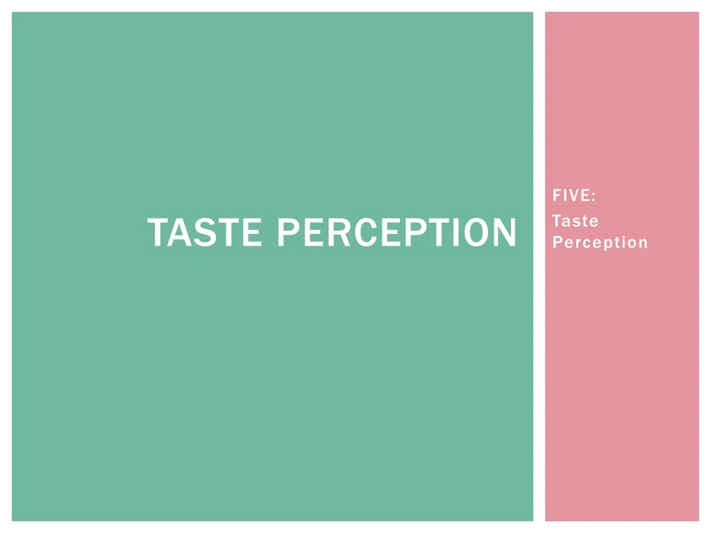 taste perception