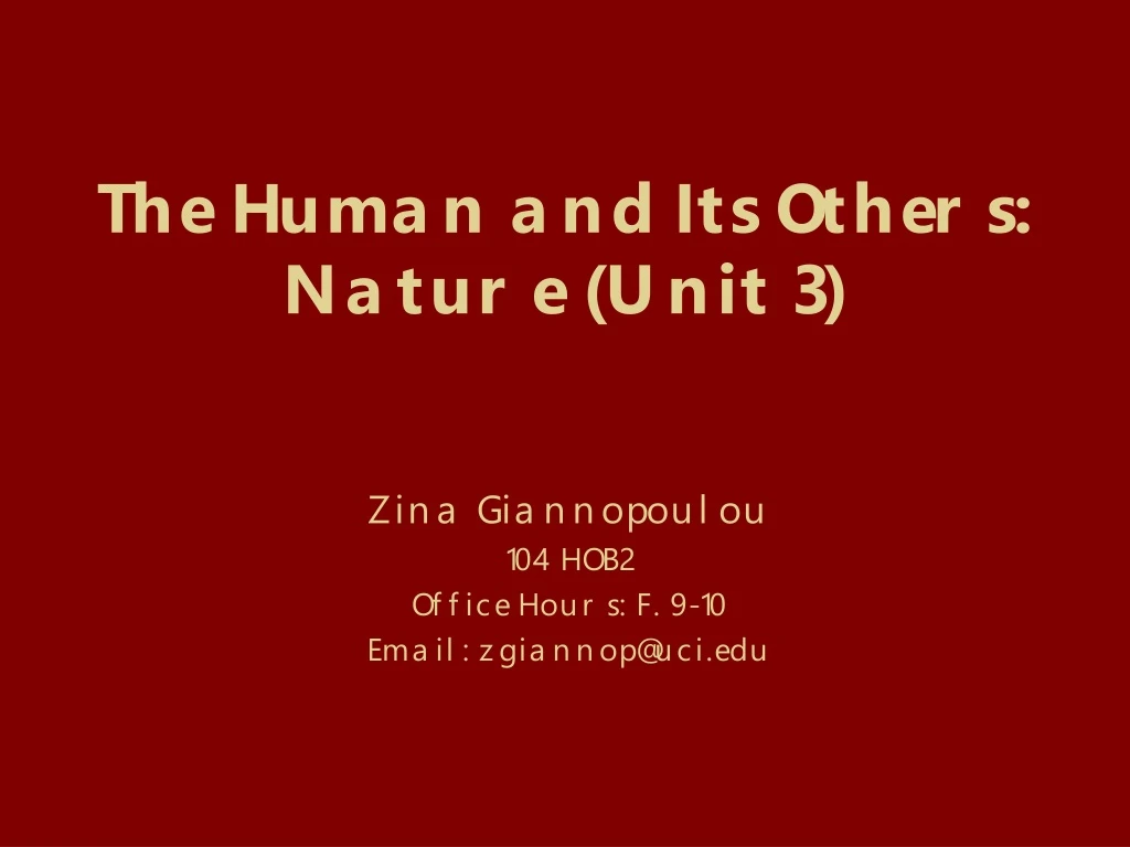 the human and its others nature unit 3