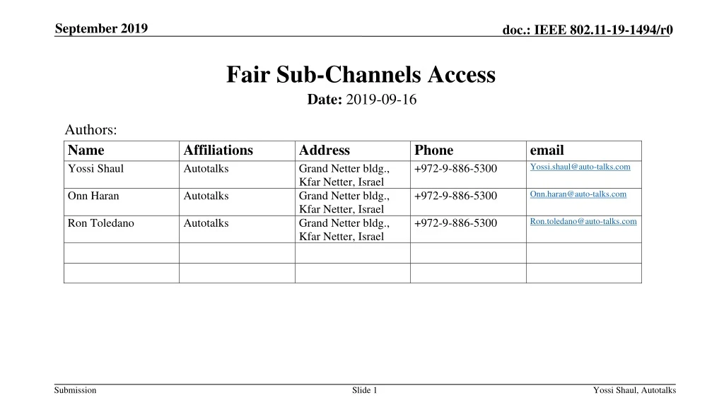 fair sub channels access
