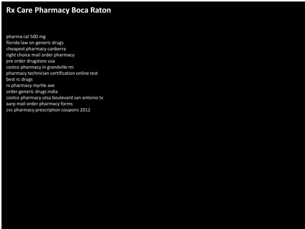 Rx Care Pharmacy Boca Raton