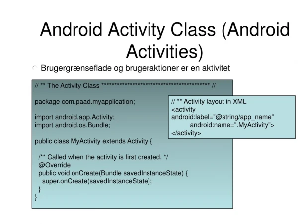 Android Activity Class (Android Activities)