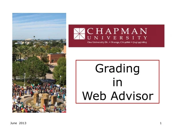 Grading in Web Advisor