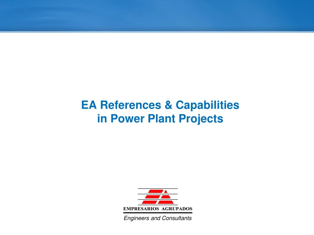 ea references capabilities in power plant projects