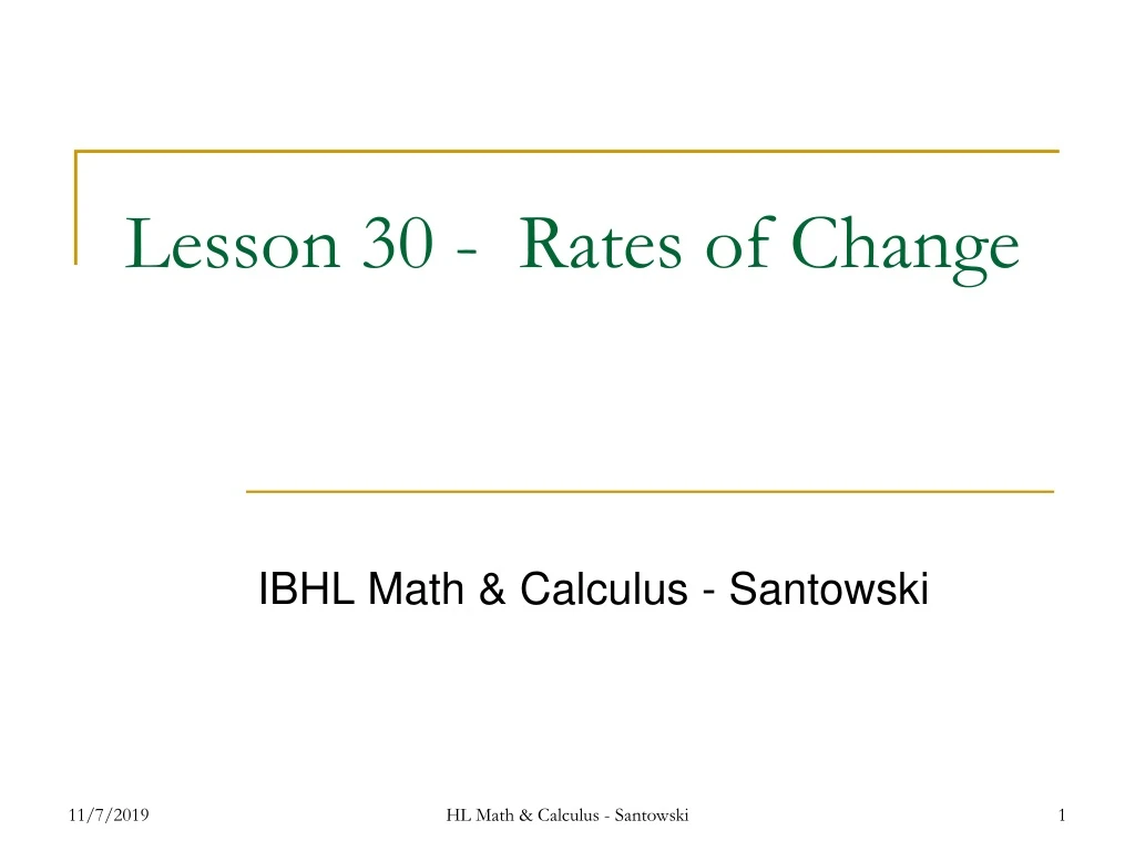 lesson 30 rates of change