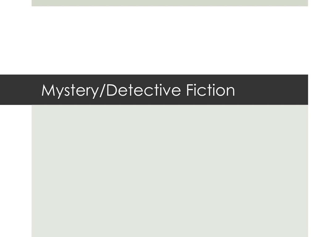 mystery detective fiction