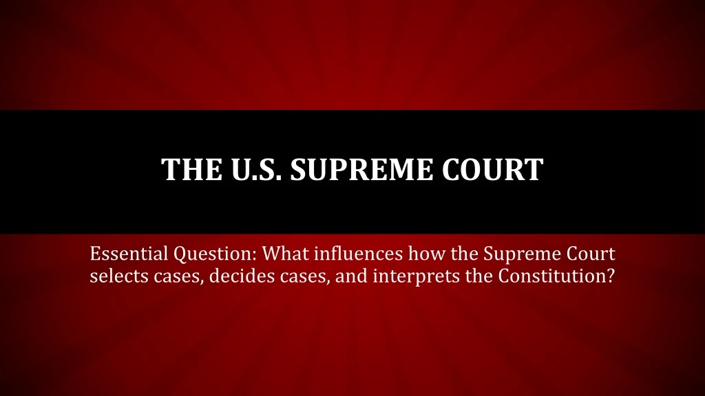 the u s supreme court