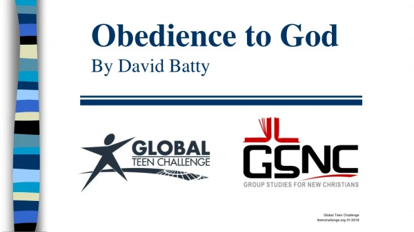 Obedience to God By David Batty