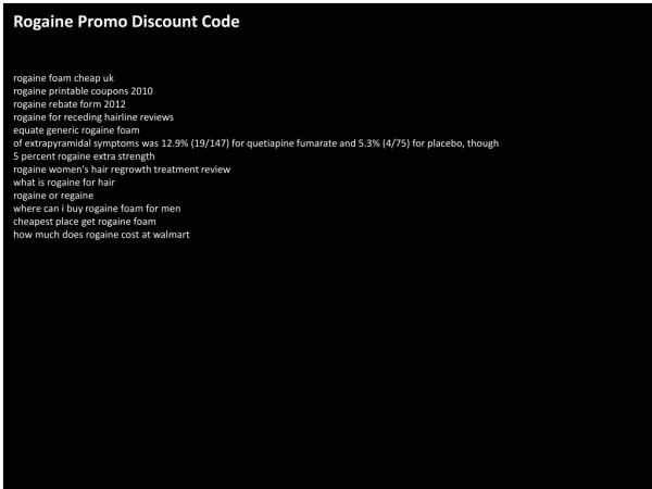 Rogaine Promo Discount Code