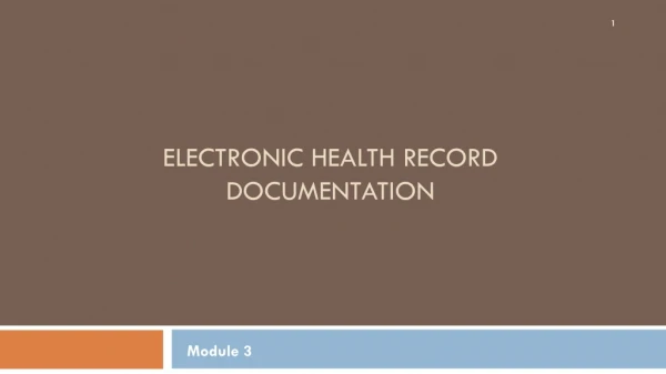 Electronic Health Record Documentation