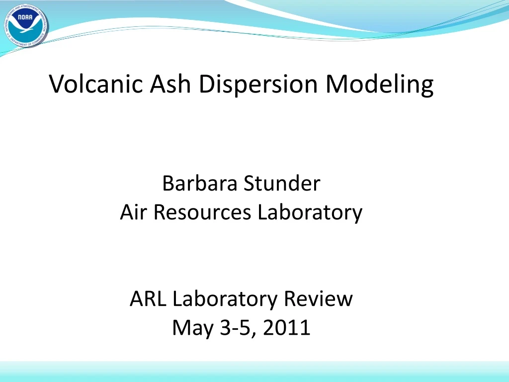 volcanic ash dispersion modeling barbara stunder