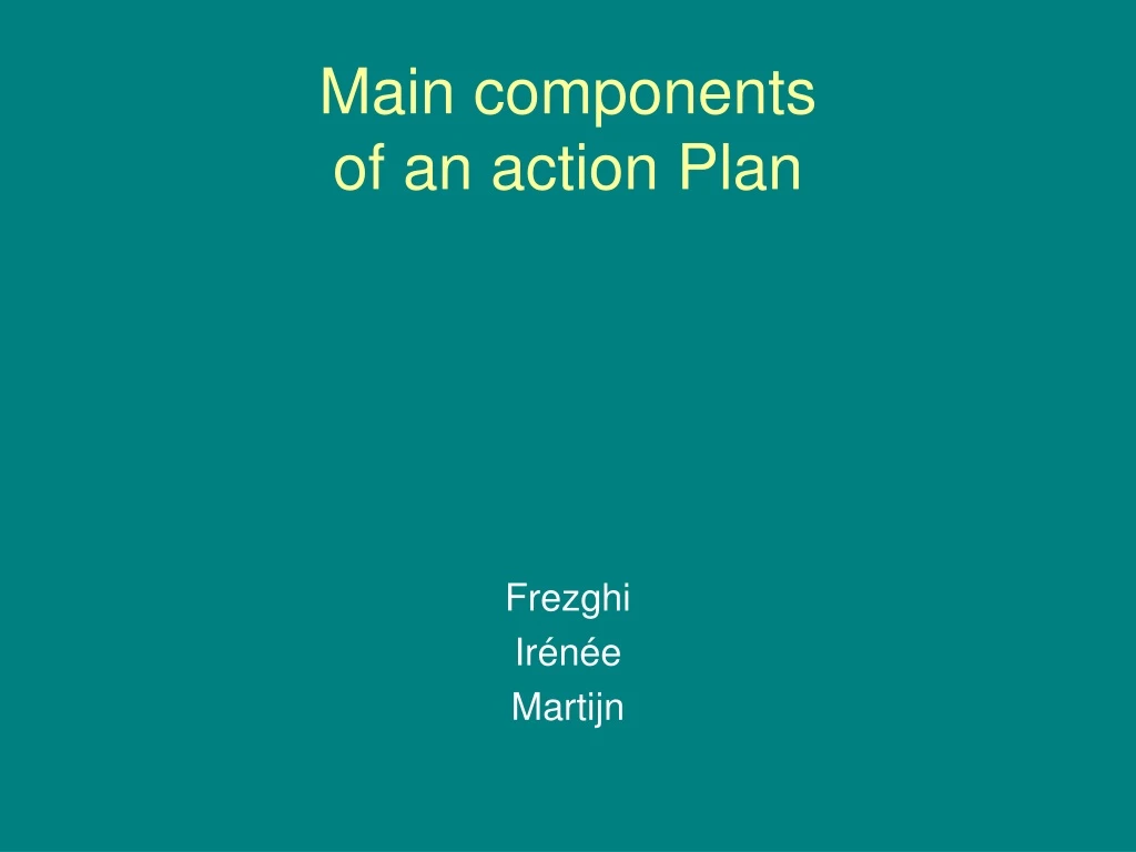 main components of an action plan