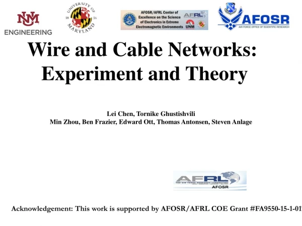 Wire and Cable Networks: Experiment and Theory