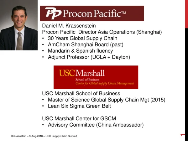 Daniel M. Krassenstein Procon Pacific Director Asia Operations (Shanghai)