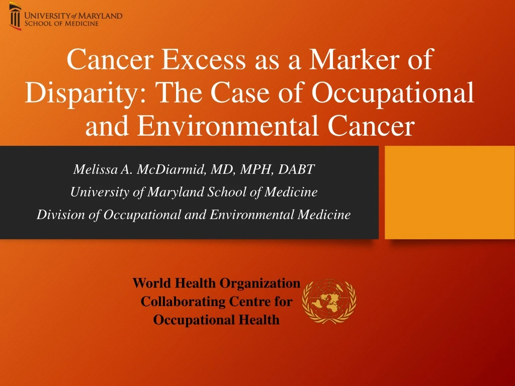 cancer excess as a marker of disparity the case of occupational and environmental cancer