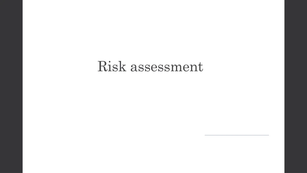 risk assessment