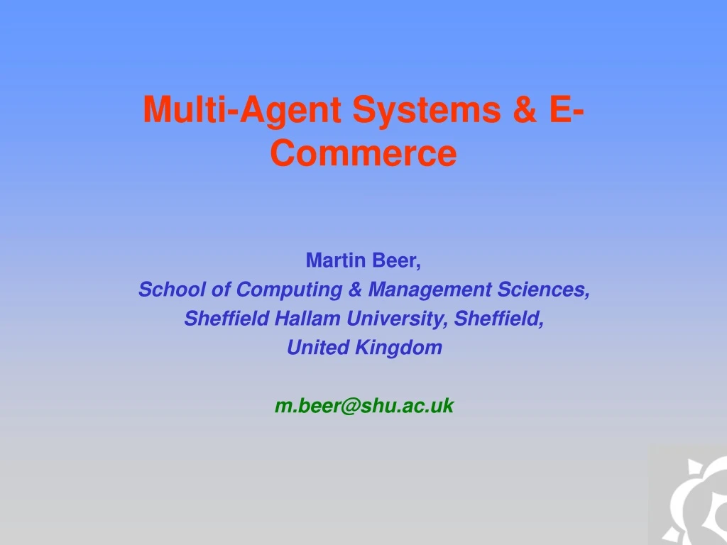 multi agent systems e commerce