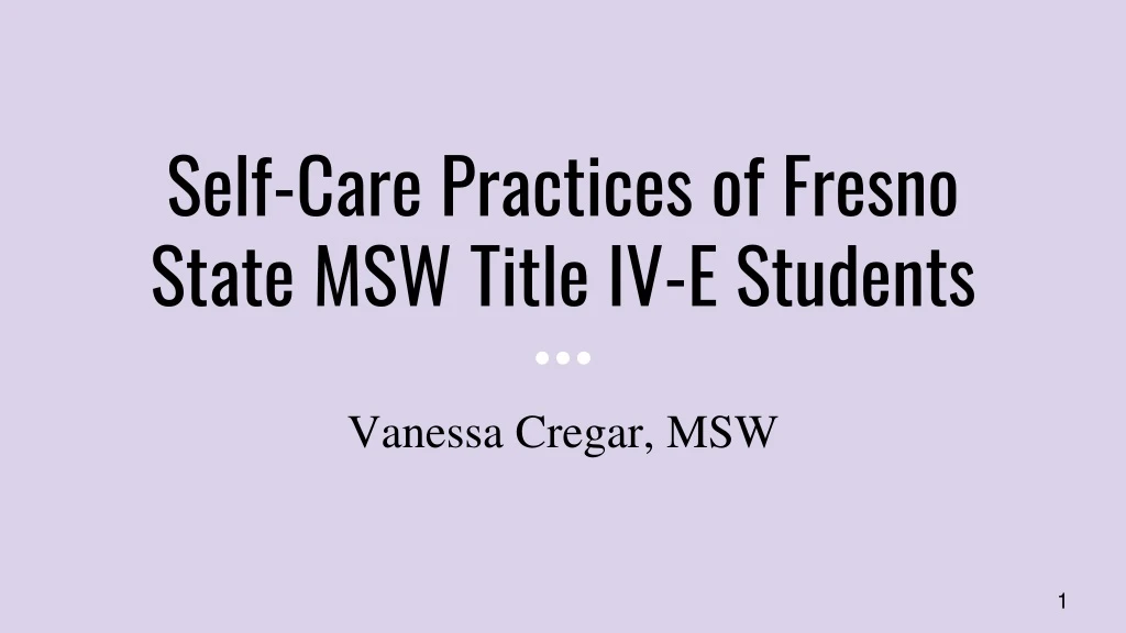 self care practices of fresno state msw title iv e students