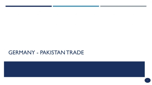 GERMANY - Pakistan Trade