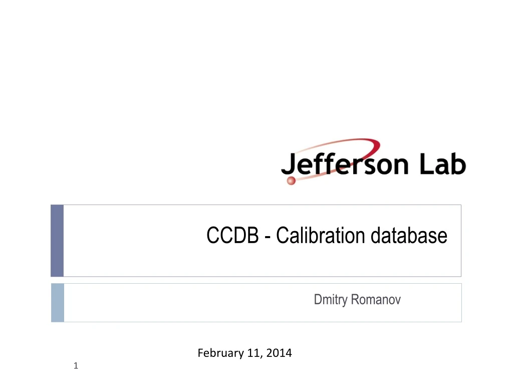 ccdb calibration database