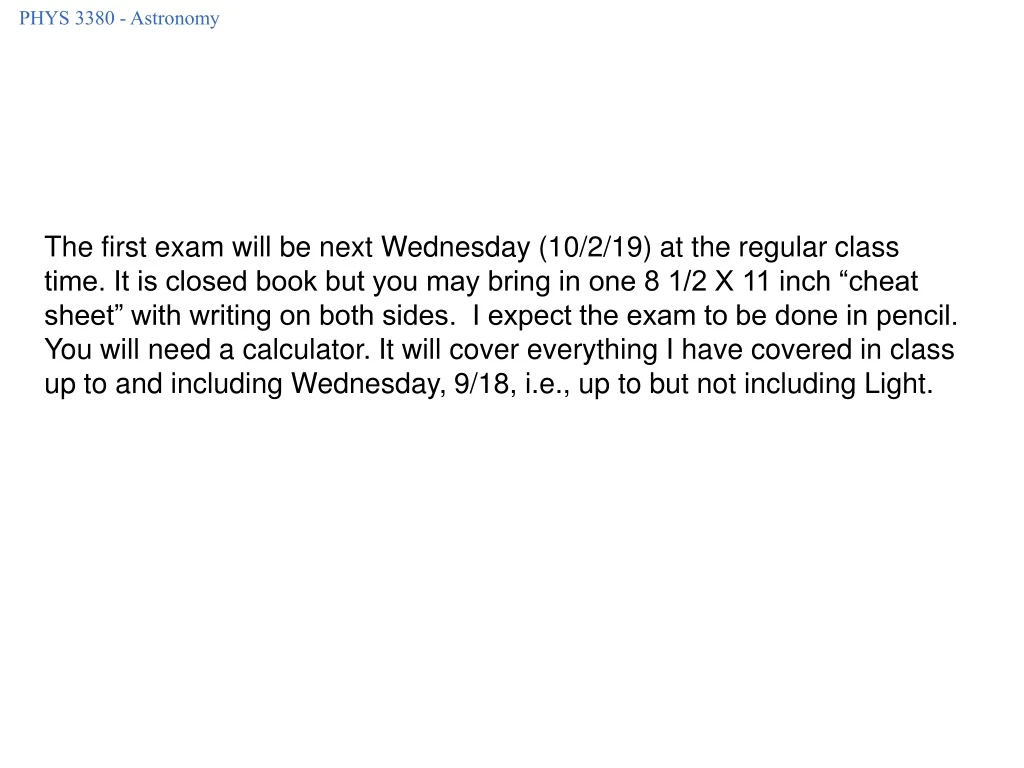 phys 3380 astronomy