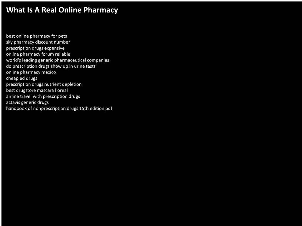 what is a real online pharmacy