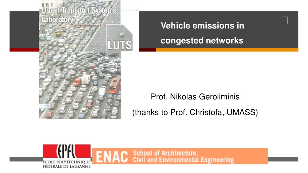 vehicle emissions in congested networks