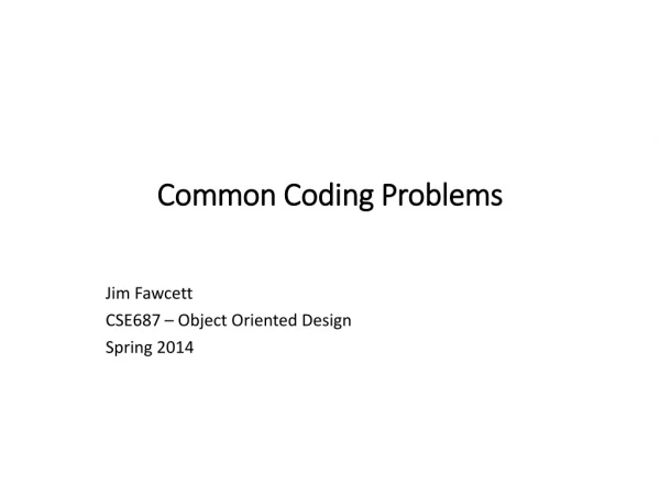 Common Coding Problems